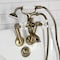 Kingston Brass Tub Wall Mount Clawfoot Tub Faucet with Hand Shower, Antique Brass KS269PXAB - alternate 2